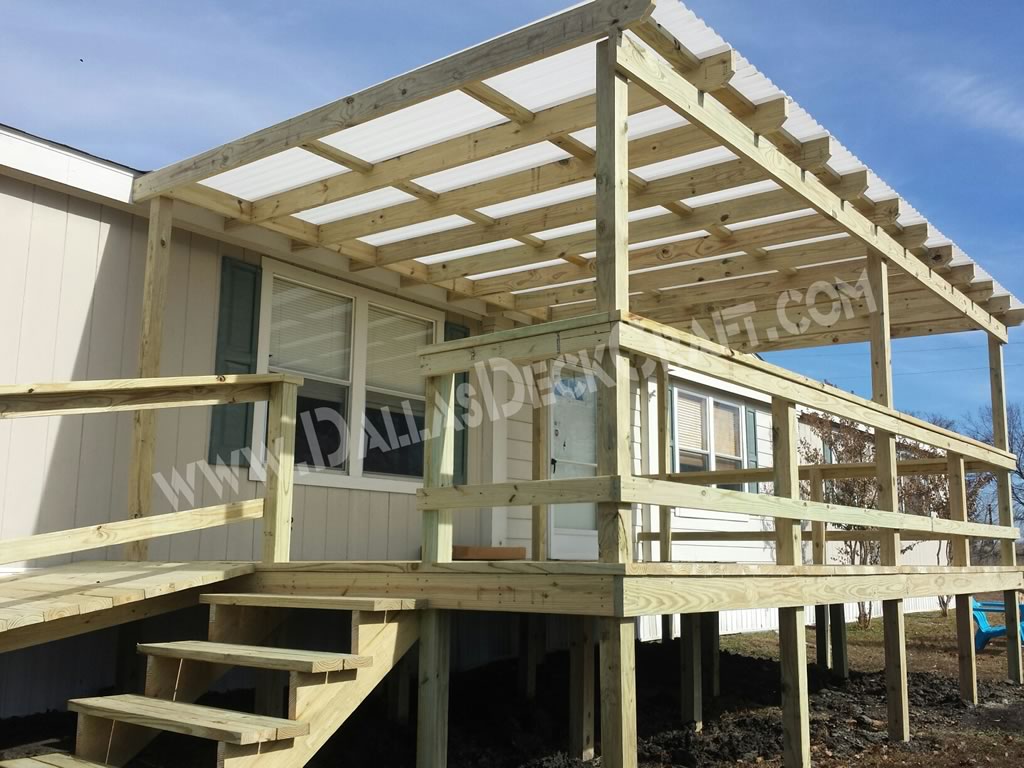 Mobile Home Steps And Porches Dallas Deck Craft   Deck Mobile Home Pressure Treated Pine Beige 1 